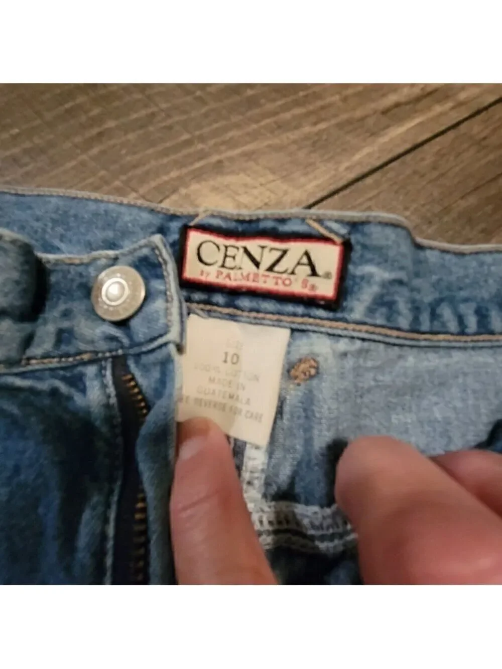 Vintage high waist shorts- Cenza by Palmetto's Size 12 light Blue Denim cuffed